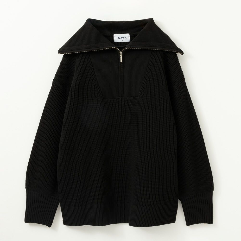 NAVY セーラーカラーハーフジップアップニット レディース商品画像-13