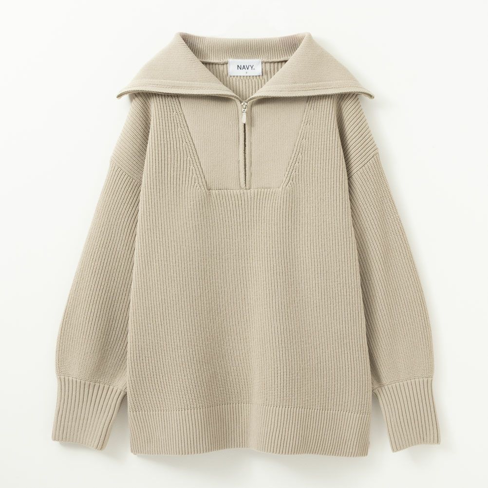 [さらに50%OFF]NAVY  セーラーカラーハーフジップアップニット レディース商品画像-15
