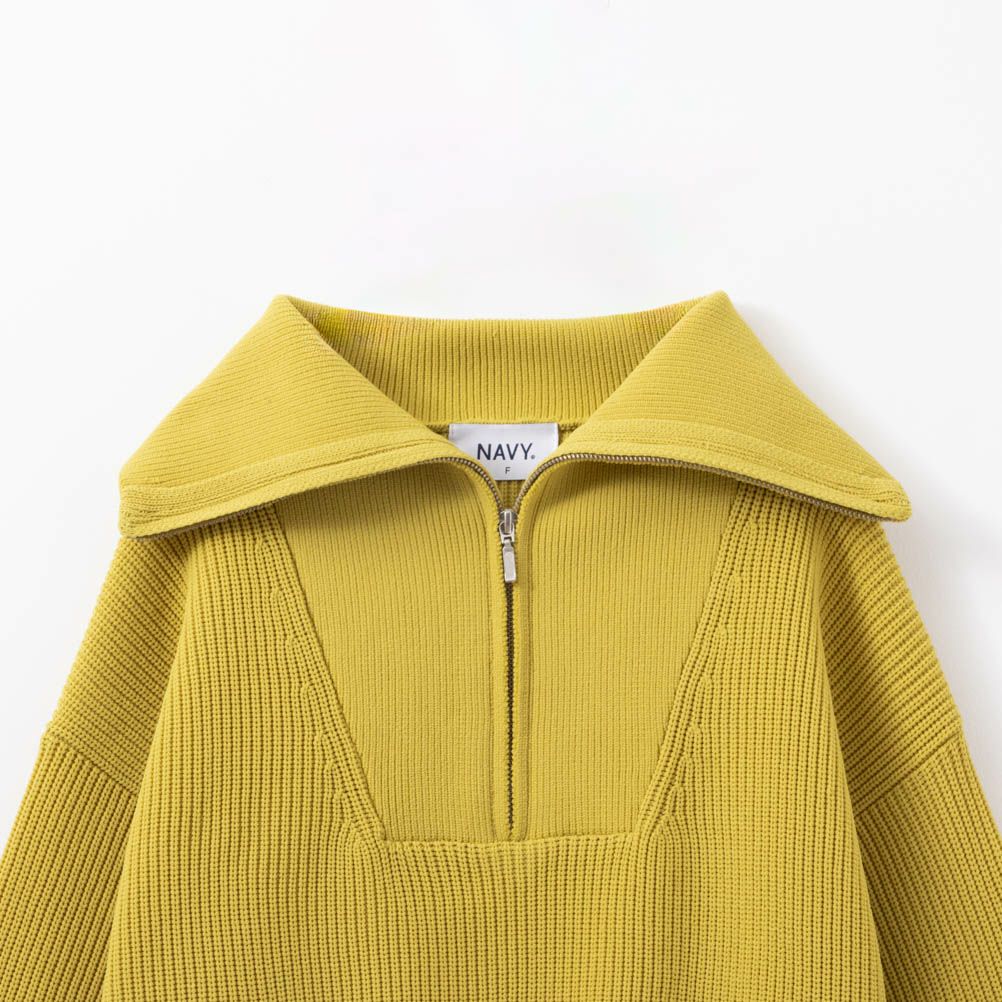 NAVY セーラーカラーハーフジップアップニット レディース