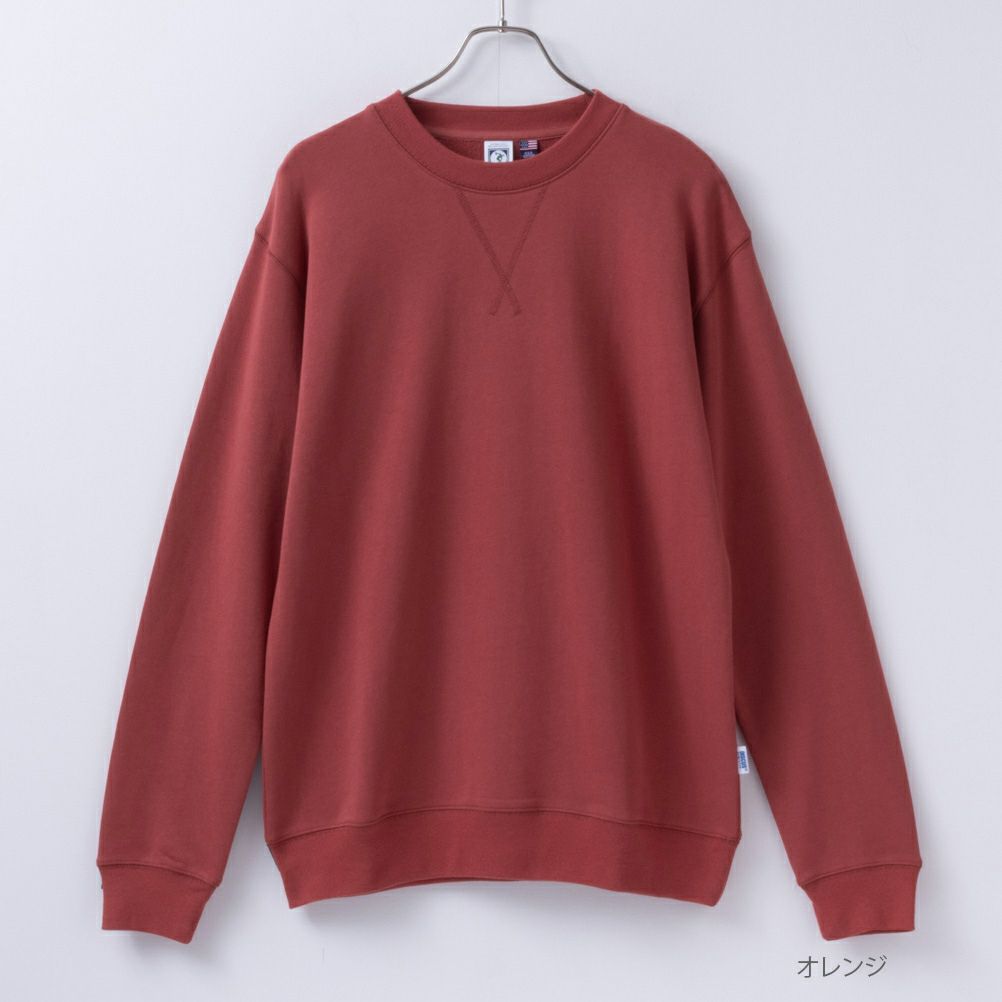 DISCUS USコットン100% 無地クルーネックトレーナー メンズ商品画像-1