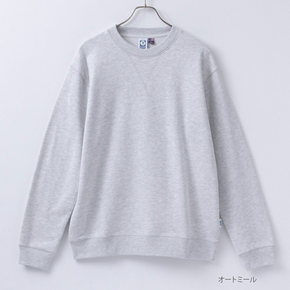 DISCUS USコットン100% 無地クルーネックトレーナー メンズ商品画像-2