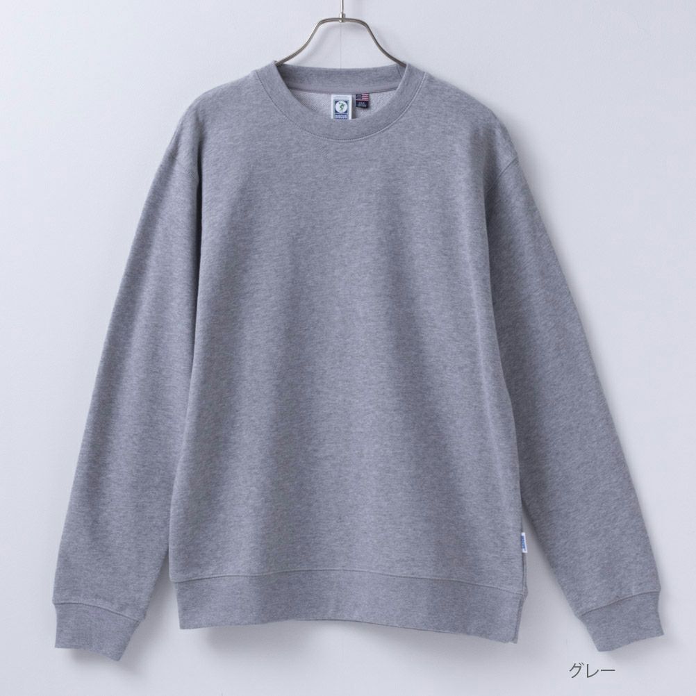 DISCUS USコットン100% 無地クルーネックトレーナー メンズ商品画像-3