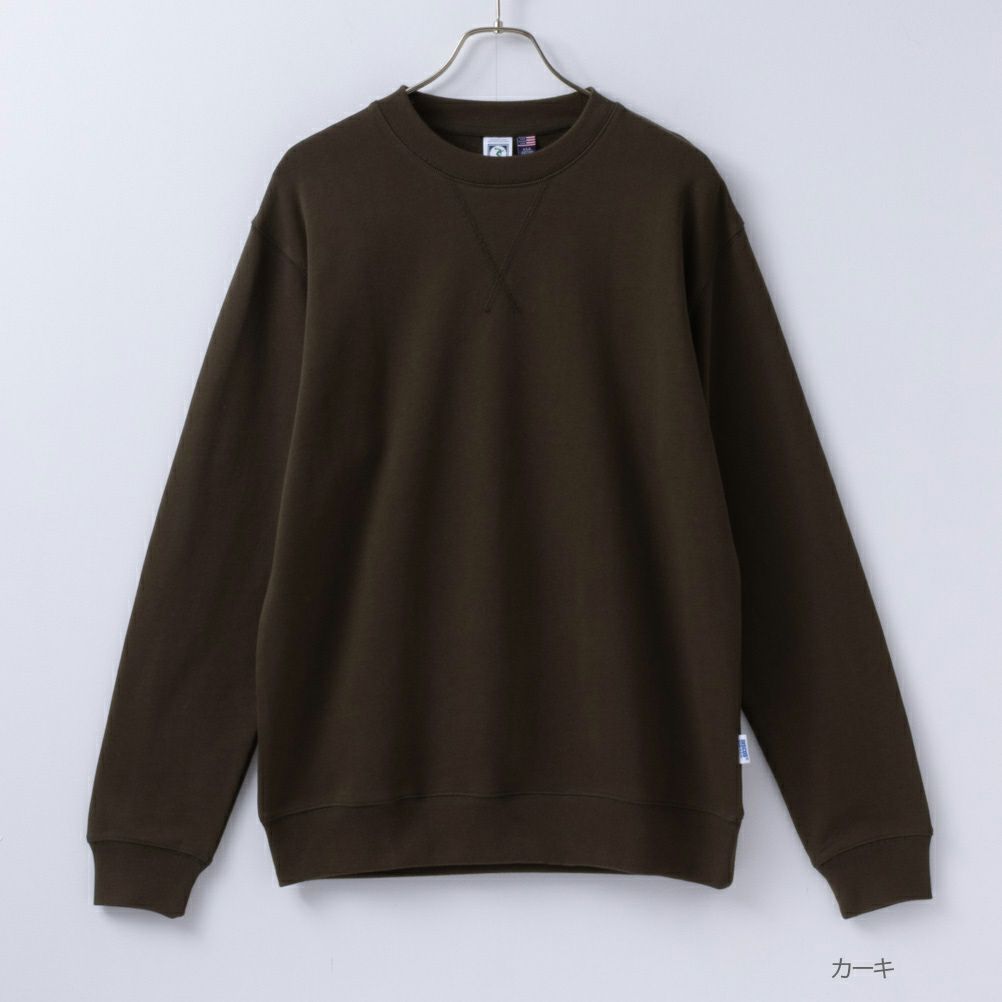 DISCUS USコットン100% 無地クルーネックトレーナー メンズ商品画像-5