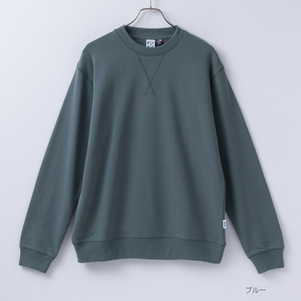 DISCUS USコットン100% 無地クルーネックトレーナー メンズ商品画像-6