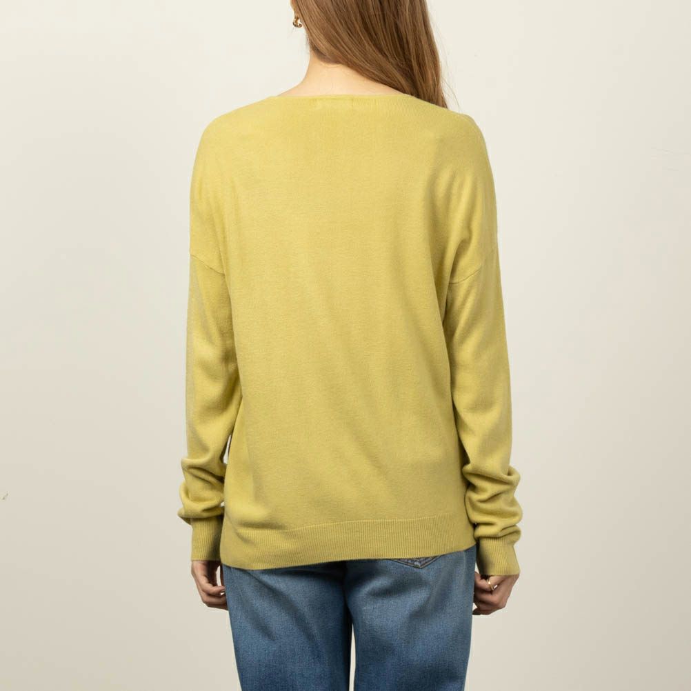 NAVY カシミヤタッチVネックプルオーバー レディース