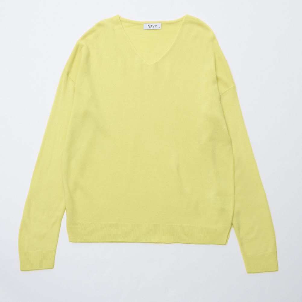 NAVY カシミヤタッチVネックプルオーバー レディース