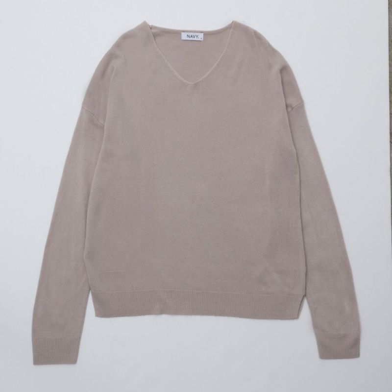 [さらに50%OFF]NAVY 洗えるニット カシミヤタッチVネックプルオーバー レディース商品画像-17