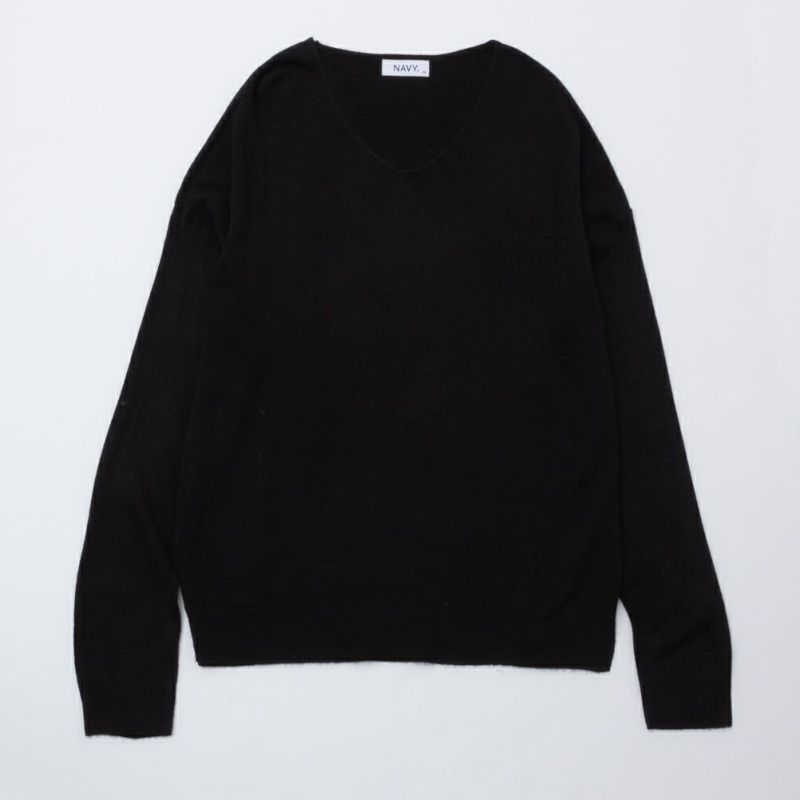 NAVY カシミヤタッチVネックプルオーバー レディース