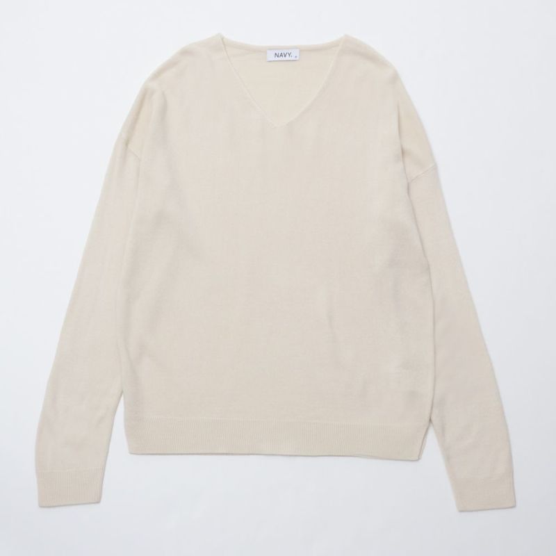 NAVY 洗えるニット カシミヤタッチVネックプルオーバー レディース商品画像-21