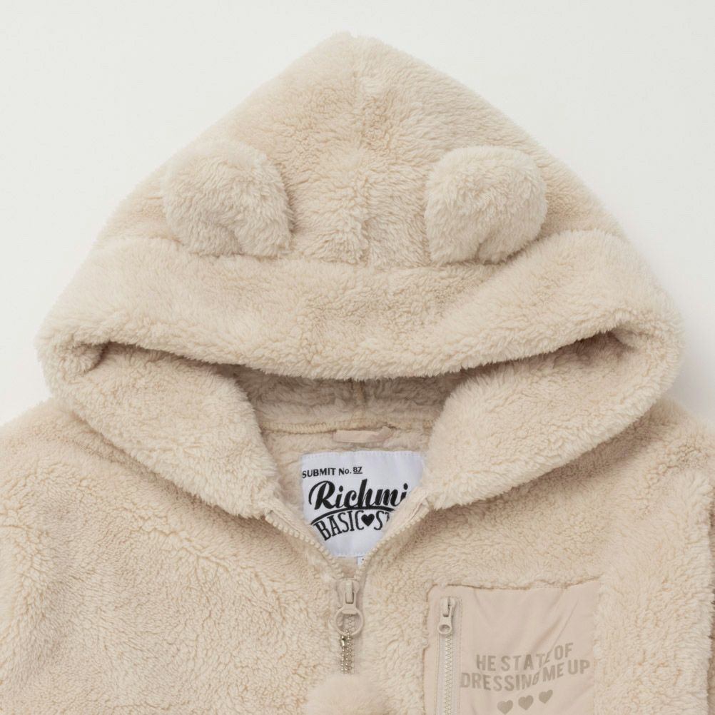 RICH MIX  クマ耳フード付きボアジャケット キッズ商品サムネイル-4