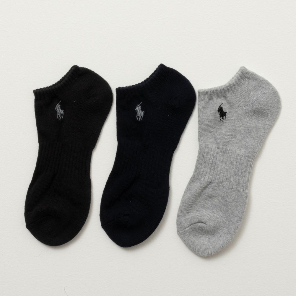 POLO RALPH LAUREN  アンクルソックス ロゴ入り 3足組 メンズ商品画像-1