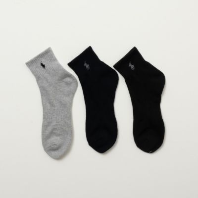 POLO RALPH LAUREN  クォーターソックス ロゴ入り 3足組 メンズ