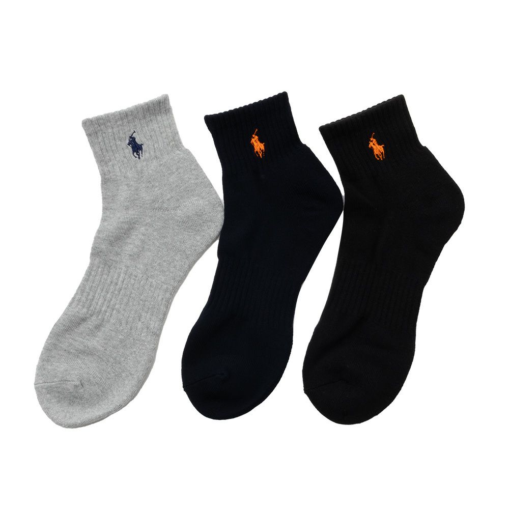 POLO RALPH LAUREN  クォーターソックス ロゴ入り 3足組 メンズ商品画像-3