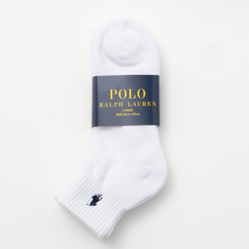 POLO RALPH LAUREN クォーターソックス ロゴ入り 3足組 メンズ