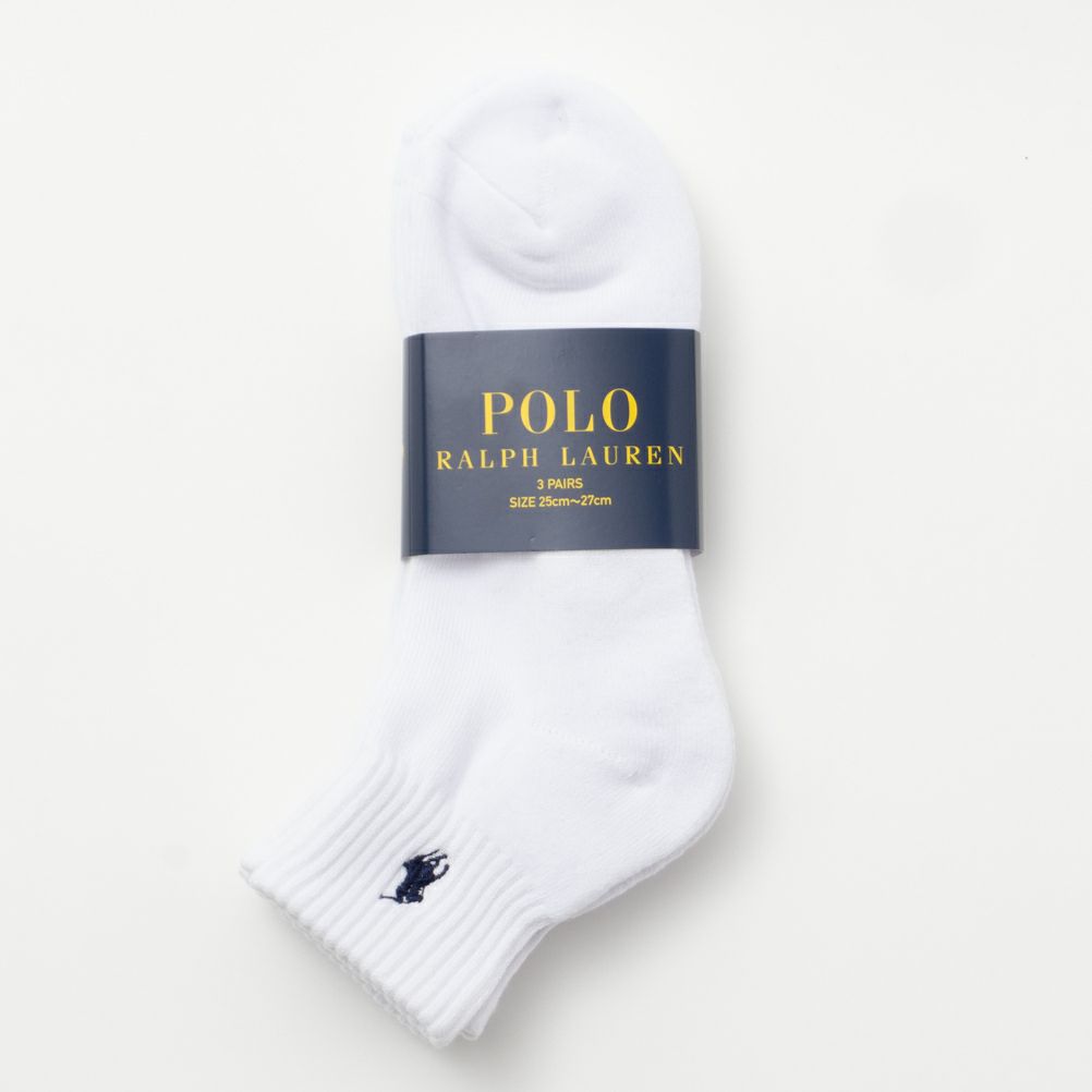 POLO RALPH LAUREN クォーターソックス ロゴ入り 3足組 メンズ商品サムネイル-18