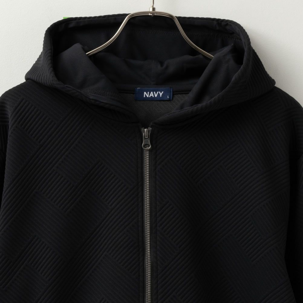 NAVY  幾何学柄キルトパーカー メンズ商品サムネイル-6