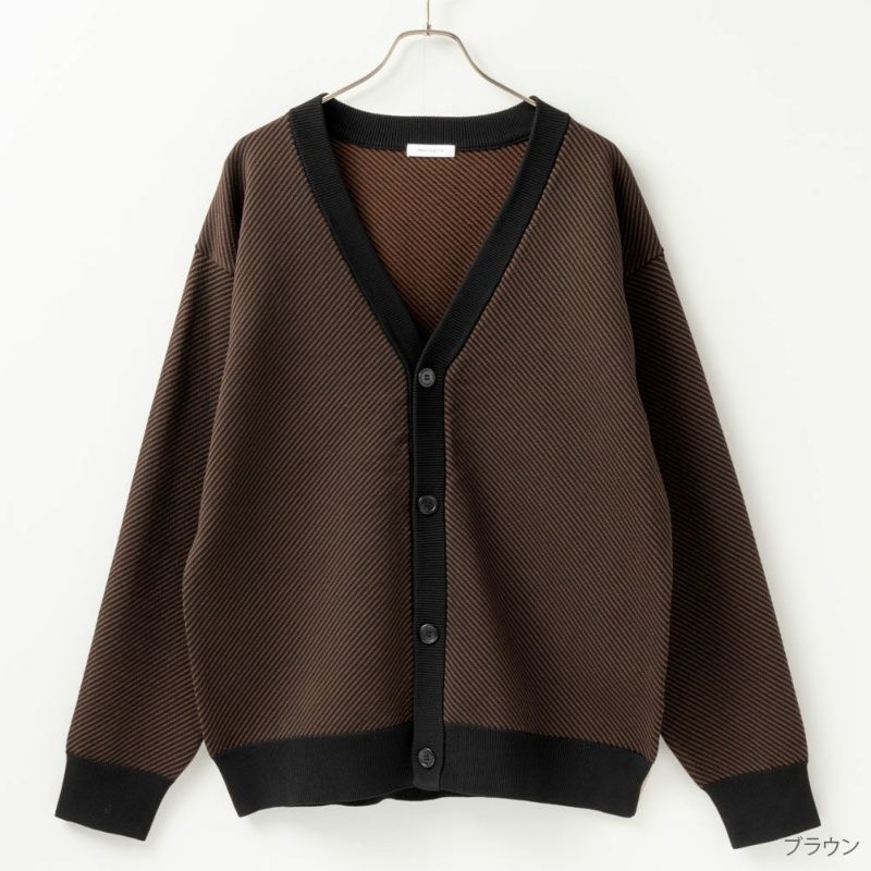 URBAN COLLECTION  カルゼ柄Vネックカーディガン メンズ商品画像-3