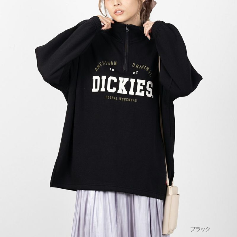 Dickies  裏起毛ハーフジップチュニック レディース商品画像-3