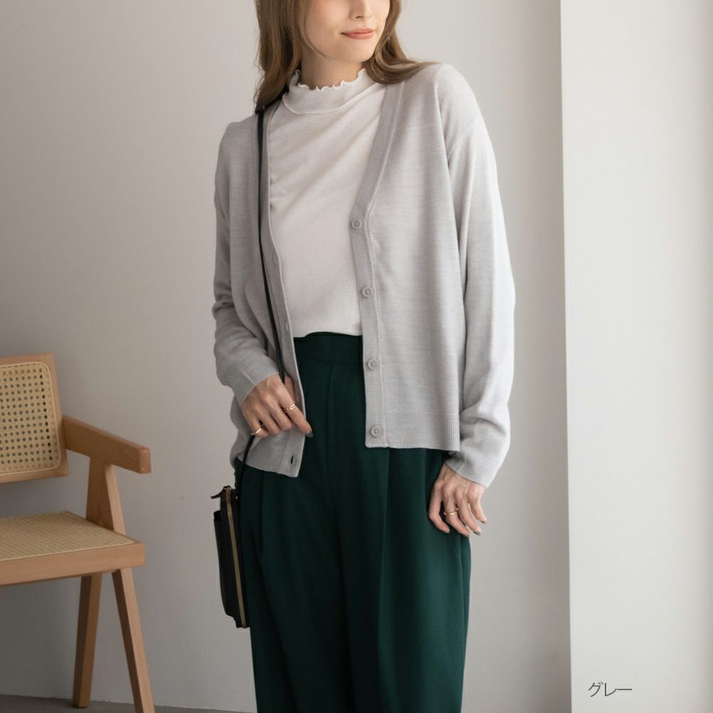 [さらに50%OFF]NAVY 洗えるニット カシミヤタッチカーディガン レディース商品画像-1