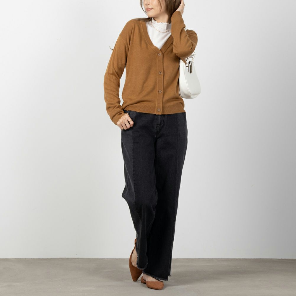 [さらに50%OFF]NAVY 洗えるニット カシミヤタッチカーディガン レディース商品画像-8