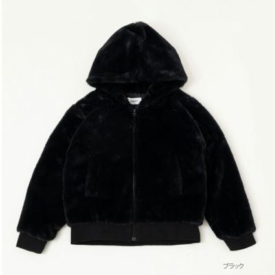 NAVY  ファーフードブルゾン キッズ
