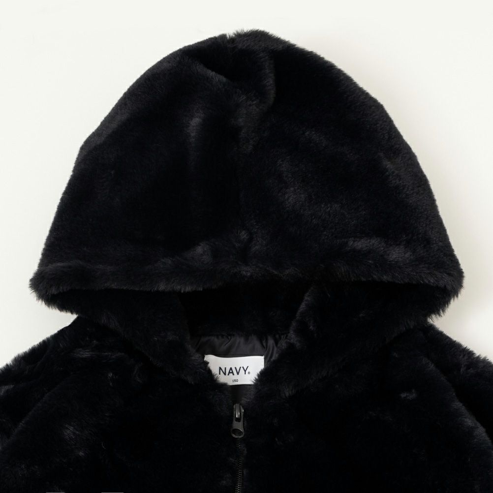 NAVY ファーフードブルゾン キッズ