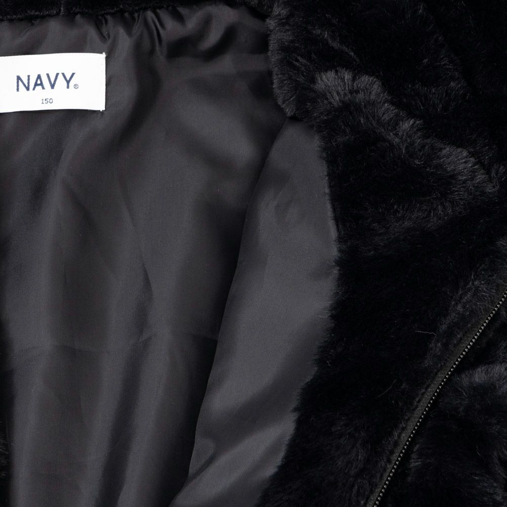 NAVY ファーフードブルゾン キッズ