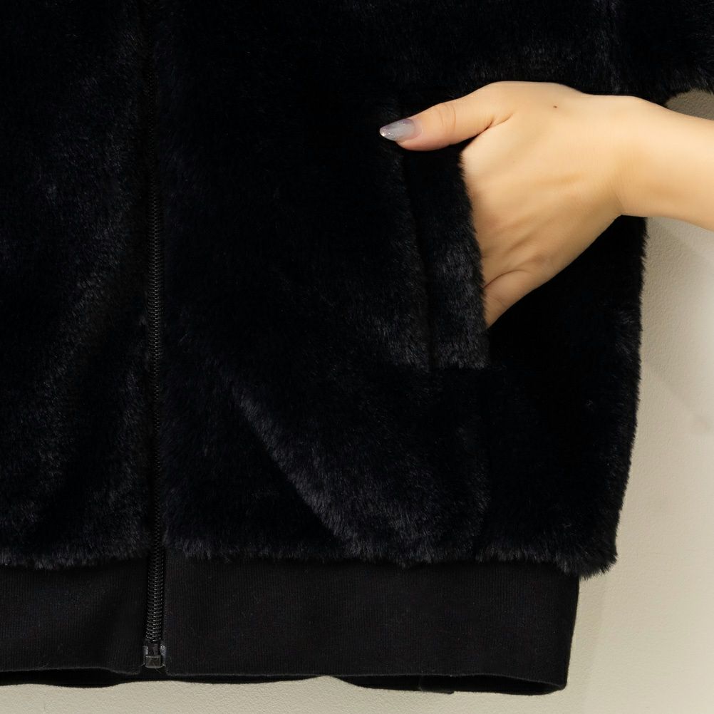 NAVY ファーフードブルゾン キッズ