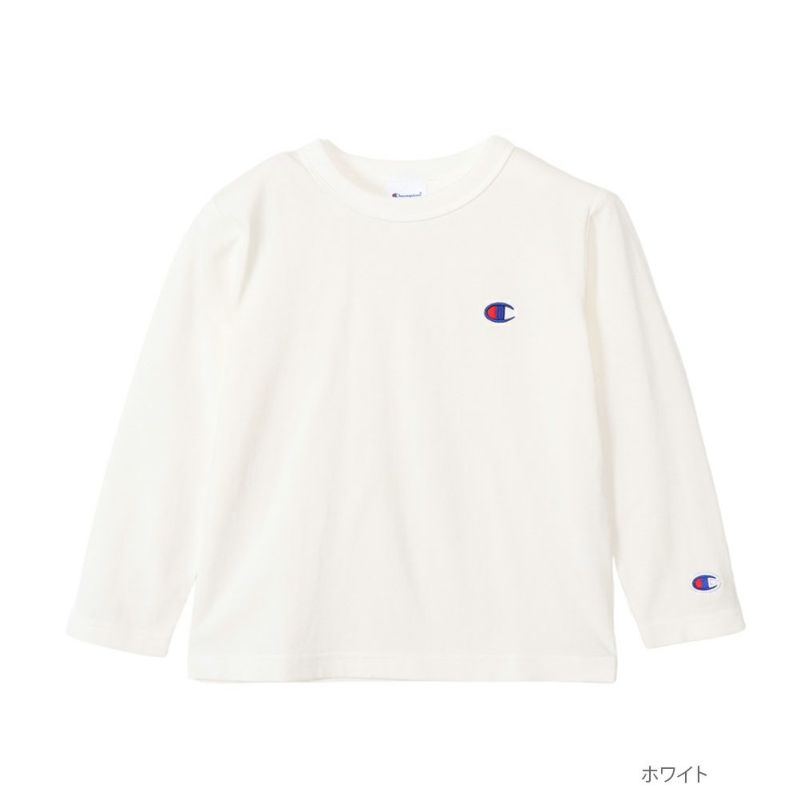 Champion  ワンポイント長袖Tシャツ キッズ メール便 対応商品商品画像-1