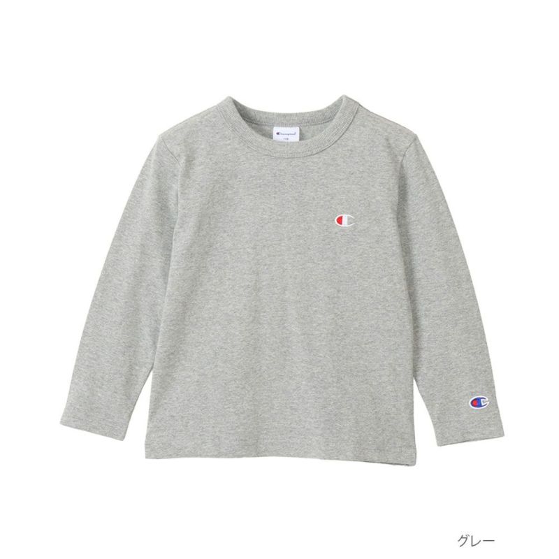 [期間限定価格]Champion  ワンポイント長袖Tシャツ キッズ メール便 対応商品商品画像-2