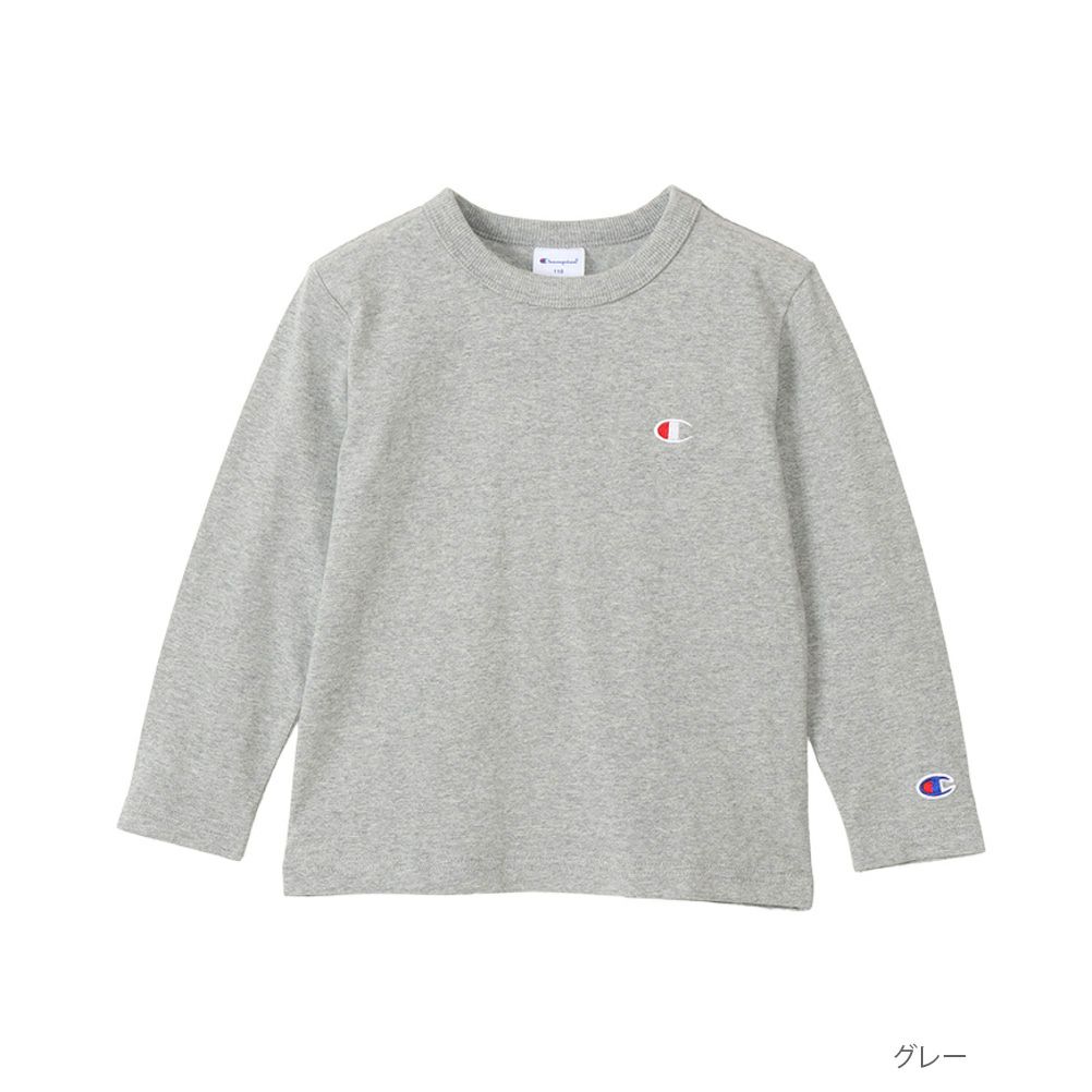 Champion  ワンポイント長袖Tシャツ キッズ メール便 対応商品商品サムネイル-2