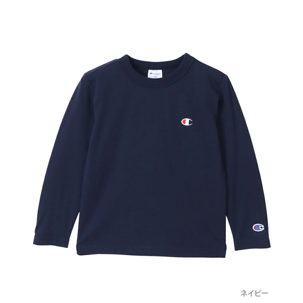 Champion ワンポイント長袖Tシャツ キッズ ネコポス 対応商品