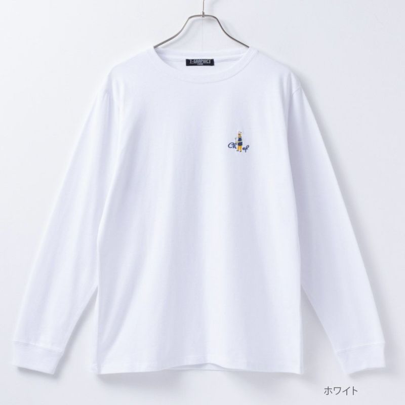 T-GRAPHICS  ワンポイント刺繍長袖Tシャツ メンズ商品画像-1