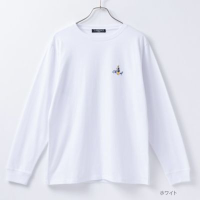 T-GRAPHICS  ワンポイント刺繍長袖Tシャツ メンズ
