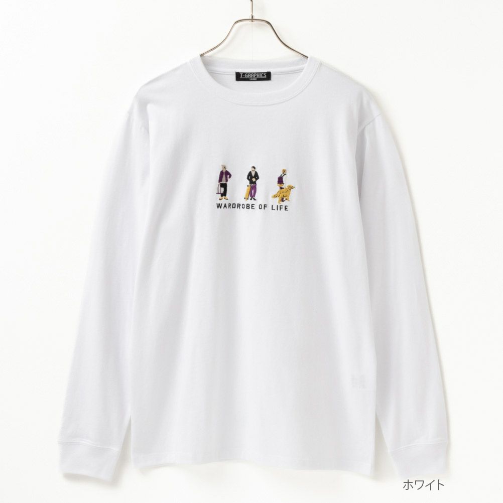 T-GRAPHICS 刺繍長袖Tシャツ メンズ