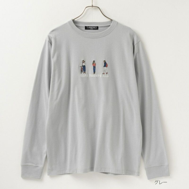 T-GRAPHICS  胸刺繍ロングスリーブTシャツ メンズ商品画像-2