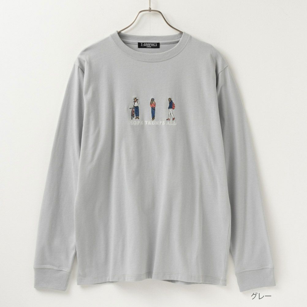 T-GRAPHICS  胸刺繍ロングスリーブTシャツ メンズ商品画像-2