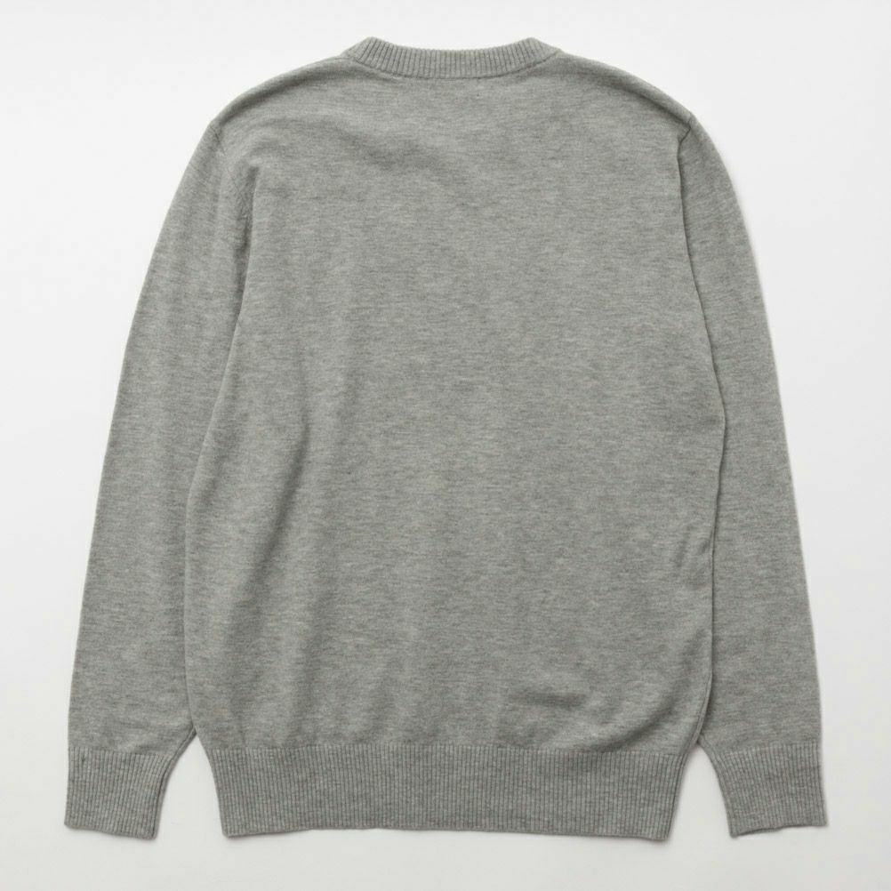 NAVY ウール混洗える素肌ニット クルーネック メンズ