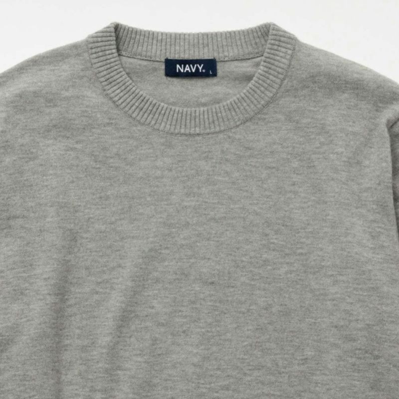 NAVY ウール混洗える素肌ニット クルーネック メンズ商品画像-9