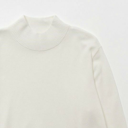 NAVY ウール混洗える素肌ニット ハイネック メンズ商品画像-1