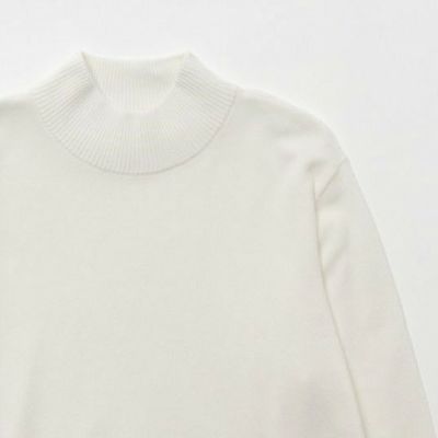 NAVY ウール混洗える素肌ニット ハイネック メンズ