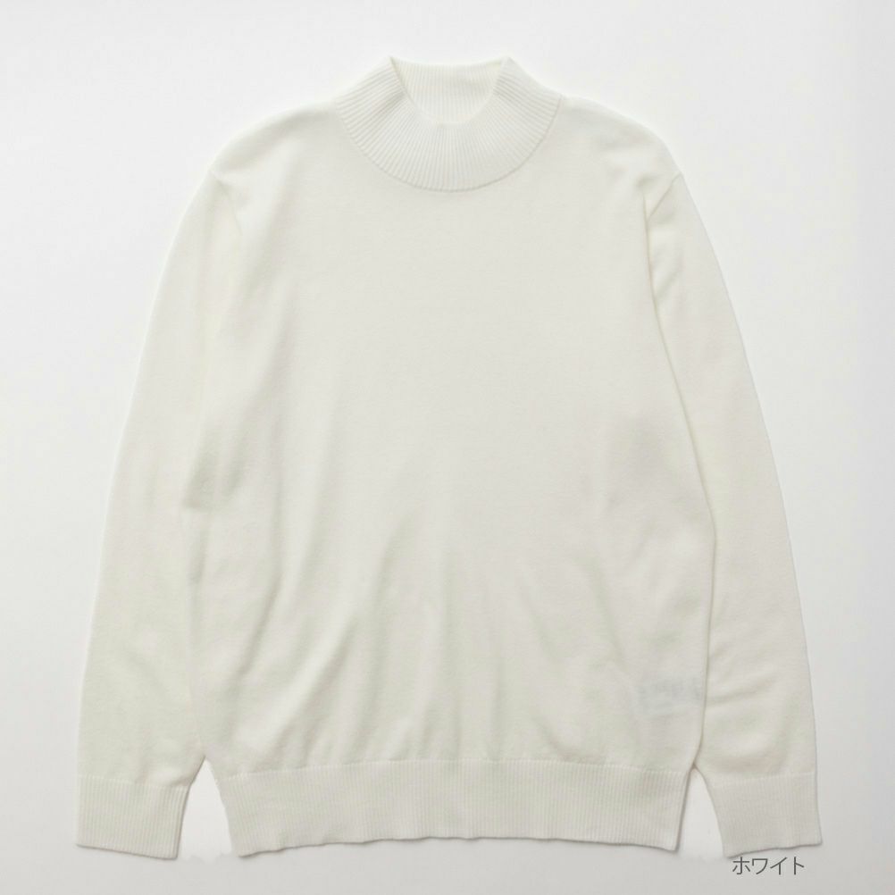 NAVY ウール混洗える素肌ニット ハイネック メンズ