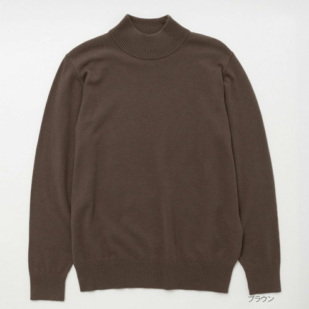 NAVY ウール混洗える素肌ニット ハイネック メンズ