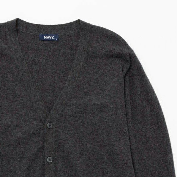 NAVY ウール混洗える素肌ニット カーディガン メンズ商品画像-1