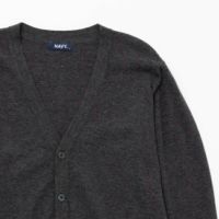 NAVY ウール混洗える素肌ニット カーディガン メンズ