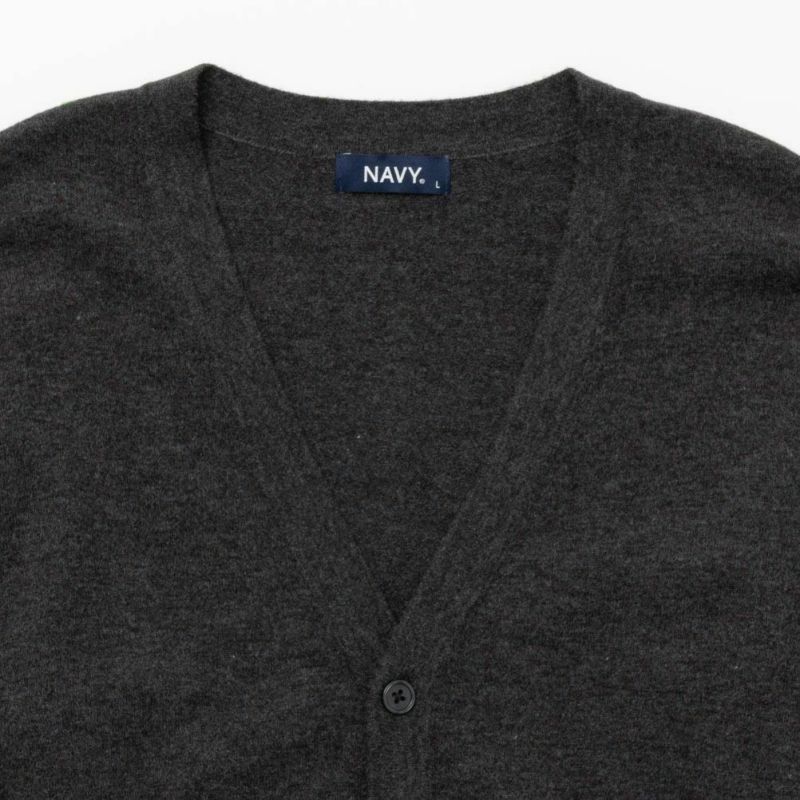 NAVY ウール混洗える素肌ニット カーディガン メンズ商品画像-5