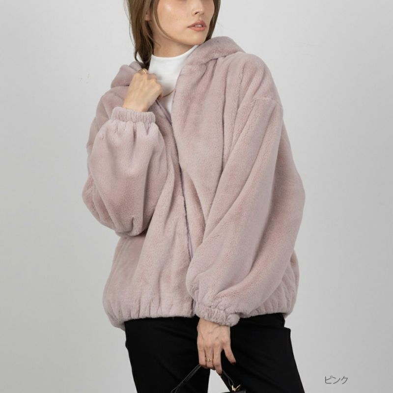 NAVY フェイクファーパーカー レディース商品画像-3