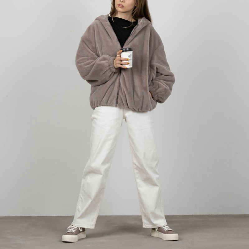 NAVY  フェイクファーパーカー レディース商品画像-4