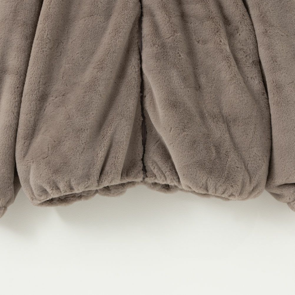 NAVY フェイクファーパーカー レディース