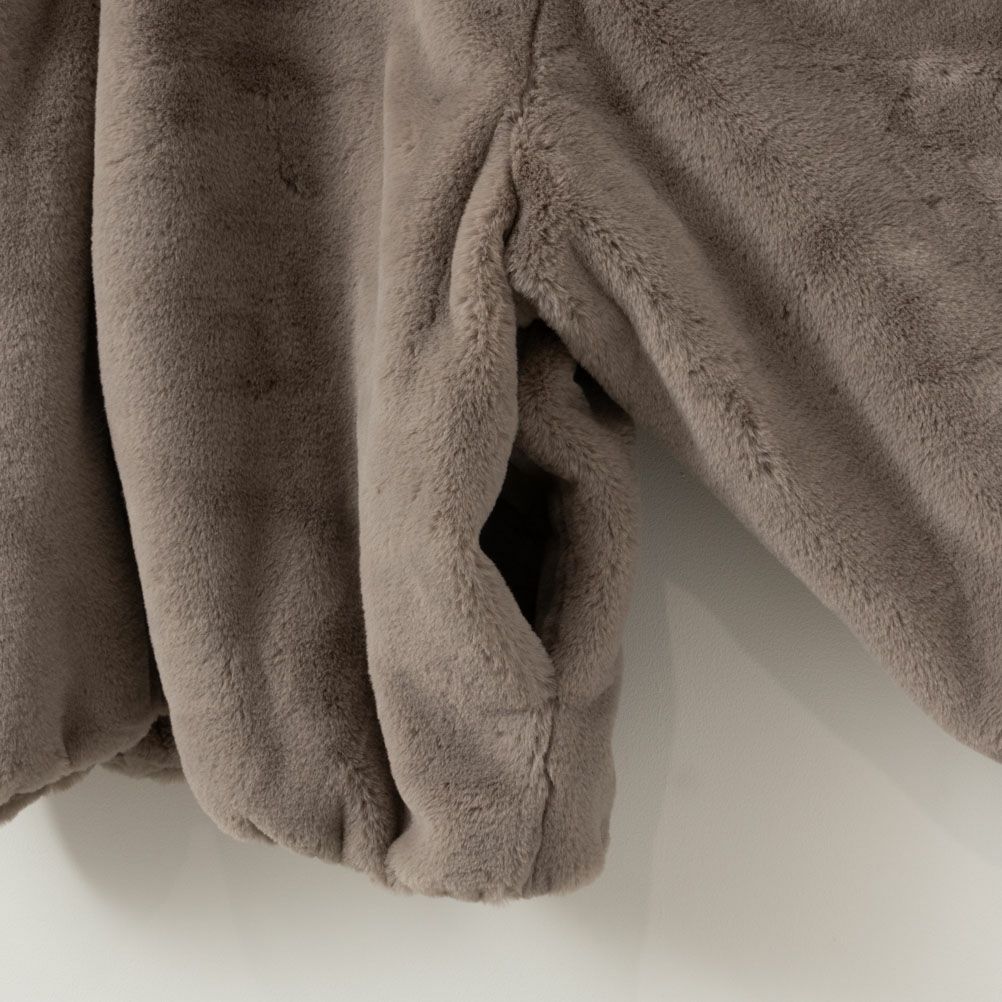NAVY フェイクファーパーカー レディース